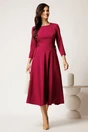 Rochie midi magenta din stofa in clos cu catarame in talie, 2, dyfashion.ro