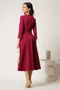 Rochie midi magenta din stofa in clos cu catarame in talie, 3, dyfashion.ro