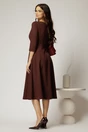Rochie midi maro clos cu decupaj metalic la bust, 2, dyfashion.ro