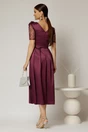 Rochie midi mov de ocazie din tafta si paiete, 2, dyfashion.ro