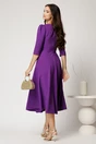 Rochie midi mov din stofa in clos cu floare in talie, 2, dyfashion.ro