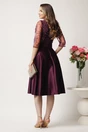 Rochie midi mov din tafta in clos cu dantela la bust - Ella Collection Inna, 2, dyfashion.ro