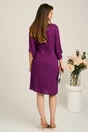 Rochie midi mov din voal cu croi drept accesorizata cu floare- Viada, 2, dyfashion.ro