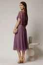 Rochie midi mov din voal cu sclipici si decolteu in V, 2, dyfashion.ro