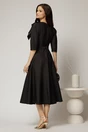 Rochie midi neagra clos cu funda ampla pe umar si cordon detasabil, 2, dyfashion.ro