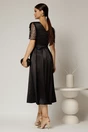 Rochie midi neagra de ocazie din tafta si paiete, 2, dyfashion.ro