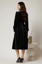 Rochie midi neagra din catifea cu bustul din paiete si cordon detasabil, 2, dyfashion.ro