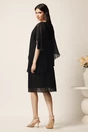 Rochie midi neagra din voal cu capa si croi drept, 2, dyfashion.ro
