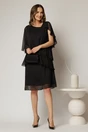 Rochie midi neagra din voal cu capa si croi drept, 3, dyfashion.ro