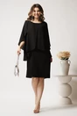 Rochie midi neagra din voal cu maneci despicate, 3, dyfashion.ro