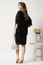 Rochie midi neagra din voal cu maneci despicate, 2, dyfashion.ro