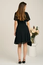 Rochie midi neagra din voal in clin cu insertii din lurex si decupaje la decolteu, 2, dyfashion.ro