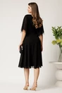 Rochie midi neagra din voal in clos cu strasuri la bust, 2, dyfashion.ro