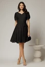 Rochie midi neagra din voal sidefat si cordon detasabil, 3, dyfashion.ro