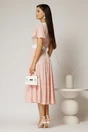 Rochie midi roz cu floricele brodate si guler alb, 2, dyfashion.ro