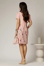 Rochie midi roz cu imprimeuri si croi drept cu buzunare, 2, dyfashion.ro