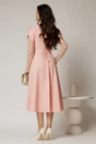 Rochie midi roz cu maneci din dantela si cordon detasabil, 2, dyfashion.ro