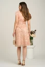 Rochie midi roz din dantela in clini cu pene la umeri, 2, dyfashion.ro