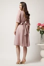 Rochie midi roz in clos cu fir lurex si cordon cu strasuri-Ella Collection Julia, 2, dyfashion.ro