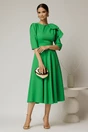 Rochie midi verde clos cu funda ampla pe umar si cordon detasabil, 3, dyfashion.ro