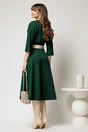 Rochie midi verde clos cu slit pe fusta, 2, dyfashion.ro
