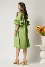 Rochie midi verde crud din bumbac tip camasa cu croi A, 2, dyfashion.ro