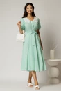 Rochie midi verde cu buline de zi si guler brodat, 3, dyfashion.ro