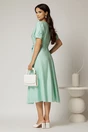 Rochie midi verde cu buline de zi si guler brodat, 2, dyfashion.ro
