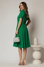 Rochie midi verde cu funda la umar si croi in clini, 2, dyfashion.ro