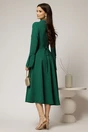 Rochie midi verde cu guler tip camasa si decupaj la decolteu, 2, dyfashion.ro