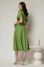 Rochie midi verde de ocazie cu aplicatie in talie cu margele si maneci decupate, 2, dyfashion.ro