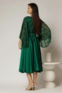 Rochie midi verde de ocazie din satin si dantela, 2, dyfashion.ro
