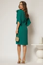 Rochie midi verde de ocazie din voal cu aplicatie florala, 2, dyfashion.ro