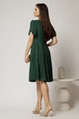 Rochie midi verde de ocazie din voal cu decolteu in V si pliuri pe fusta, 2, dyfashion.ro