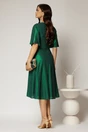 Rochie midi verde de ocazie din voal cu sidef si decolteu in V, 2, dyfashion.ro