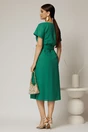 Rochie midi verde de zi din in tip camasa cu manecile scurte, 2, dyfashion.ro