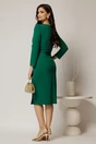 Rochie midi verde din crep cu detaliu pe talie, 2, dyfashion.ro