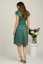 Rochie midi verde din dantela in clini cu pene la umeri, 2, dyfashion.ro