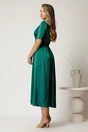Rochie midi verde din satin cu talie marcata, 2, dyfashion.ro