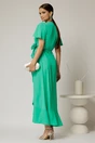 Rochie midi verde din triplu voal cu croi petrecut, 2, dyfashion.ro