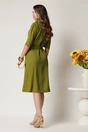 Rochie midi verde din triplu voal cu nasturi si cordon, 2, dyfashion.ro