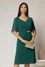 Rochie midi verde din voal cu accesoriu in talie, 1, dyfashion.ro