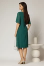 Rochie midi verde din voal cu accesoriu in talie, 2, dyfashion.ro