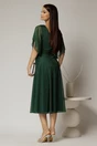 Rochie midi verde din voal cu sclipici si decolteu in V, 2, dyfashion.ro