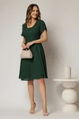 Rochie midi verde din voal cu sidef si maneci scurte petrecute, 3, dyfashion.ro
