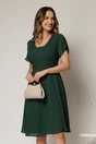 Rochie midi verde din voal cu sidef si maneci scurte petrecute, 1, dyfashion.ro