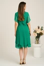 Rochie midi verde din voal in clin cu volane la baza, 2, dyfashion.ro
