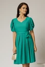 Rochie midi verde din voal sidefat si cordon detasabil, 1, dyfashion.ro