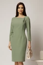 Rochie midi verde fistic cu nasturi decorativi, 1, dyfashion.ro