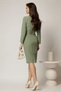 Rochie midi verde fistic cu nasturi decorativi, 2, dyfashion.ro